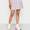 Vila VIPINI SKIRT - Mini Skirt - Snow White/purple -Vila shop d16300c65b2a4c0ea4fff3f0aa38c42a