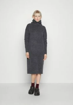 Vila VIMATHILDA L/S MIDI - Jumper Dress - Medium Grey