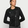 Vila VIFADDY JACKET - Faux Leather Jacket - Black