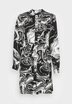 Vila EVIEVALIJN SHIRT DRESS - Day Dress - Black/white -Vila shop d9146655caa94543845ff9ab85458621