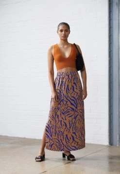 Vila MIDI SLIT SKIRT - Maxi Skirt - Cathay Spice Blue