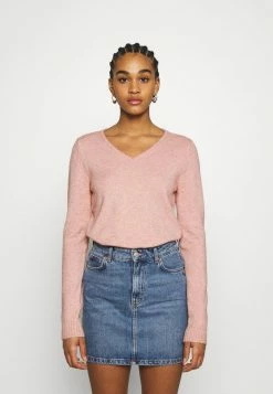 Vila VIRIL V NECK - Jumper - Misty Rose/melange