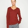 Vila VIRIL V NECK - Jumper - Fired Brickd -Vila shop dbadb5380126407e8e52e30e2c1ee2c9