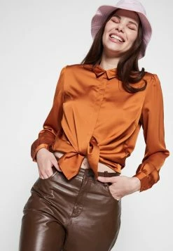 Vila VIELLETTE SHIRT - Button-down Blouse - Adobe -Vila shop dbe07b446564488f89ebfe95fda7c99f