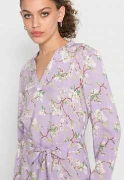 VILANA V-NECK BELT DRESS - Day Dress - Pastel Lilac/branch Flowers -Vila shop e2cb4f383d2b41e3b4b2fe9ca854bcf0