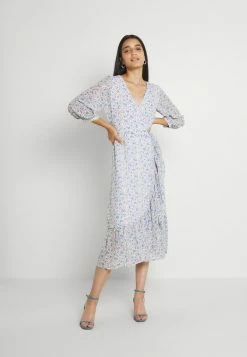 Vila VIBLOSSOMS WRAP MIDI DRESS - Maxi Dress - Cloud Dancer