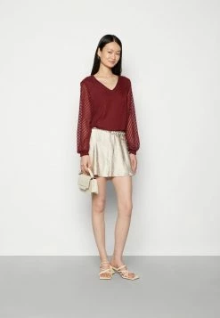 Vila VIMICHELLE V-NECK - Long Sleeved Top - Tawny Port -Vila shop e6f70c7e29724aa2b387859046772bfc