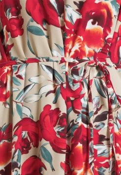 Vila VIDOTTIES MIDI DRESS - Day Dress - Humus With Red Flowers -Vila shop ea10df2ced8e4dddb91994415192bcdf