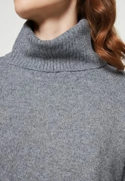 Vila VIHAILEY ROLLNECK 7/8 SLEEVE - Jumper - Medium Grey Melange -Vila shop ec6936361c6b41a0976f8efd624f00ed