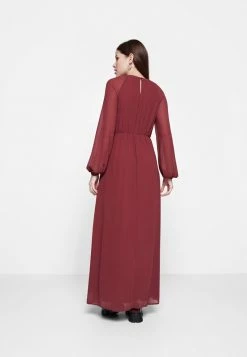 Vila VIMILINA L/S O-NECK - Maxi Dress - Oxblood Red -Vila shop f02052b6e807447b9ad91d2c5943f4eb