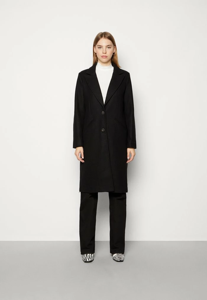 Vila VIVALJI LONG COAT - Classic Coat - Black 3 Vila VIVALJI LONG COAT - Classic Coat - Black