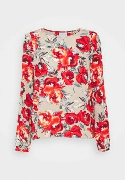 Vila VIDOTTIES O NECK - Long Sleeved Top - Humus/red