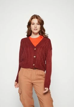 Vila VIOA CABLE CARDIGAN - Cardigan - Fired Brick