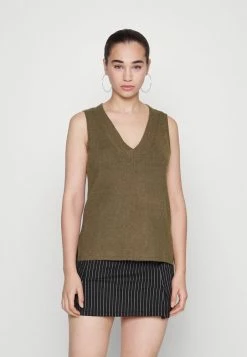 Vila VIRIL V-NECK VEST - Jumper - Mottled Brown