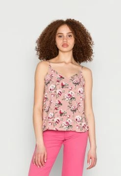 Vila VIEVA AYA V NECK SINGLET - Top - Misty Rose Flowers Pink