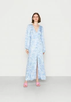 Vila VIMALIN CORBA PUFF SLEEVE DRESS - Maxi Dress - Cloud Dancer/ Light Blue